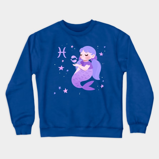 Pisces Mermaid Crewneck Sweatshirt by Lobomaravilha